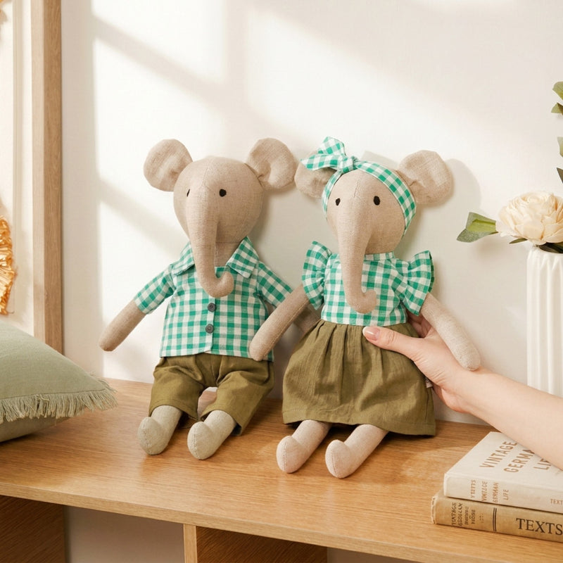 Elephant Plushie Sustainable Stuffed Animal Pair