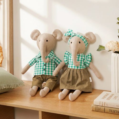 Elephant Plushie Sustainable Stuffed Animal Pair