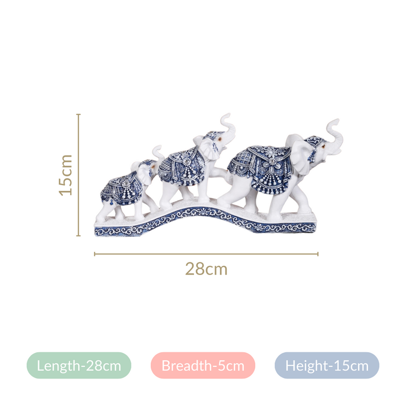 White Elephant Family Showpiece