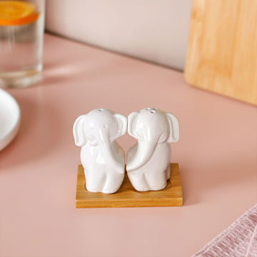 Elephant Salt And Pepper Shakers With Stand