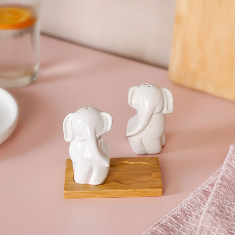 Elephant Salt And Pepper Shakers With Stand