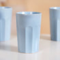 Embossed Baby Blue Ceramic Tumbler Set Of 4 380ml