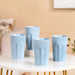 Embossed Baby Blue Ceramic Tumbler Set Of 4 380ml