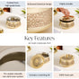 Embossed Brass Cooking Pot With Lid 1600ml