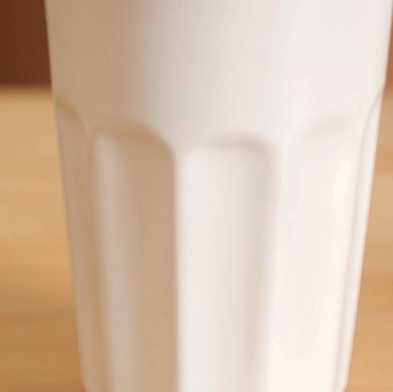 Embossed Ceramic Tea Cup Set Of 4 White 200ml