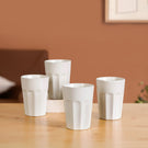 Small Retro Fluted Tumbler Set Of 4 White 200ml