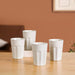 Embossed Ceramic Tea Cup Set Of 4 White 200ml