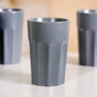Embossed Cool Grey Ceramic Tumbler Set Of 4 380ml