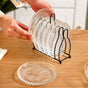 Embossed Dessert Plate Set Of 6 With Stand 14cm