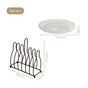 Embossed Dessert Plate Set Of 6 With Stand 14cm
