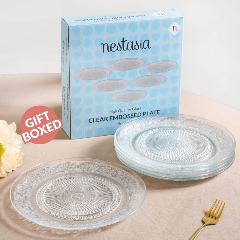 Embossed Dinner Plate Set Of 6 25cm