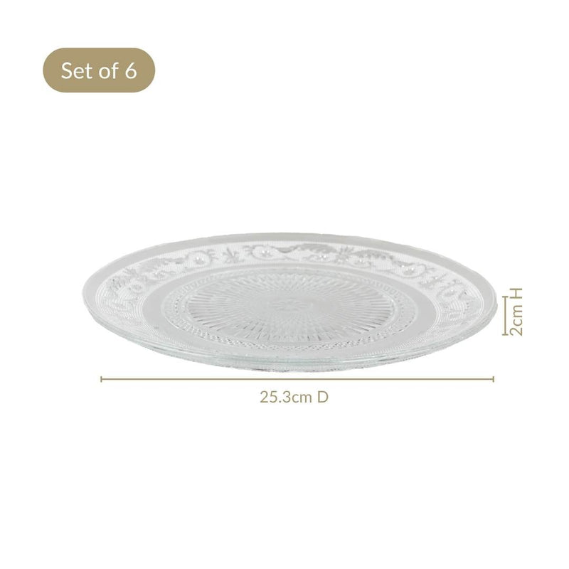 Embossed Dinner Plate Set Of 6 25cm