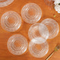 Embossed Glass Dessert Plate Set Of 6 Small 15cm