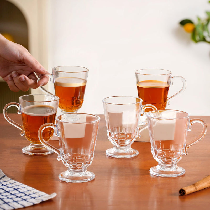 Embossed Irish Coffee Glass Set Of 6 196ml