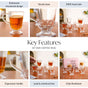 Embossed Irish Coffee Glass Set Of 6 196ml