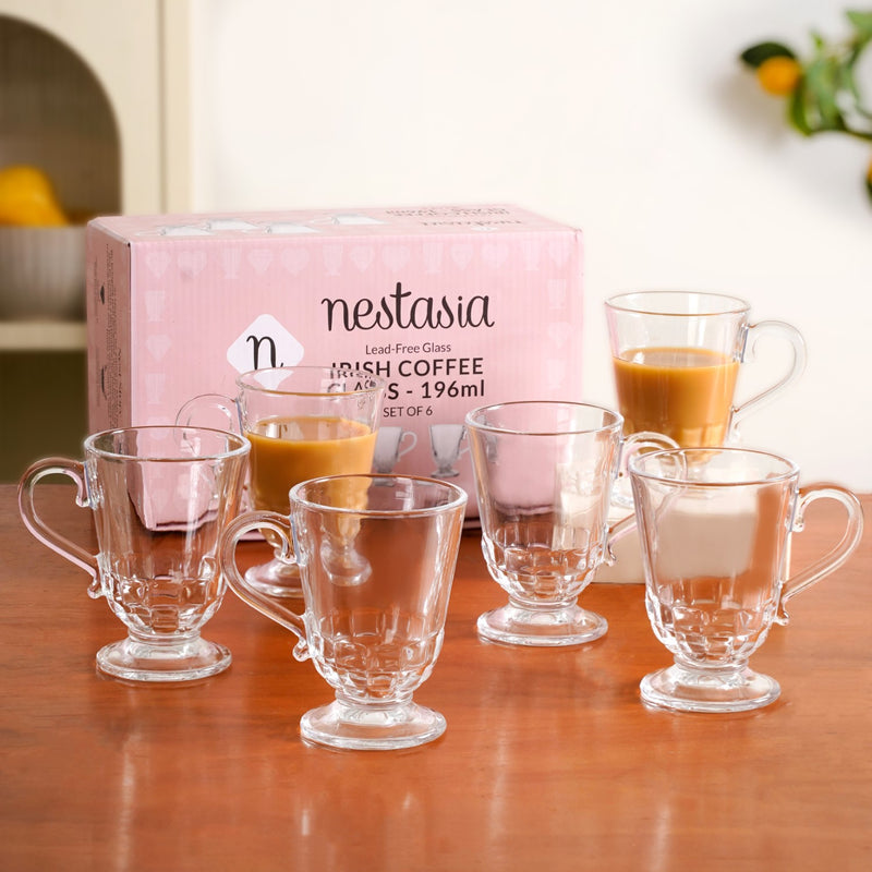 Embossed Irish Coffee Glass Set Of 6 196ml