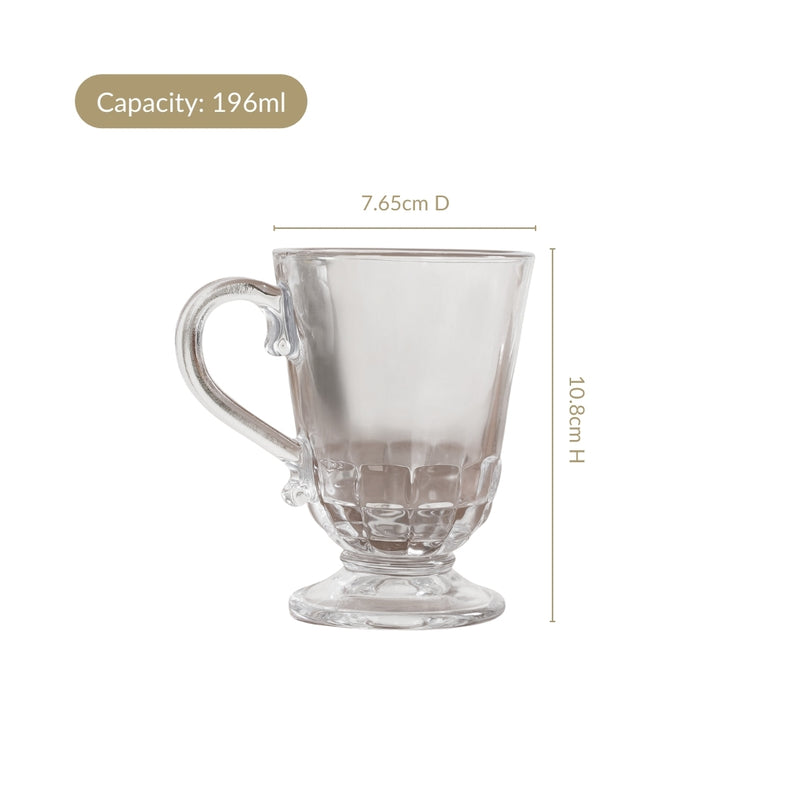 Embossed Irish Coffee Glass Set Of 6 196ml