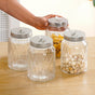Embossed Jar With Butterfly Accent Knob Set Of 4 1000ml