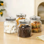 Embossed Jar With Butterfly Lid Set Of 4 700ml