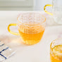 Embossed Leaf Tea Cup Set Of 6 110ml
