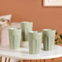 Embossed Sage Green Ceramic Tumbler Set Of 4 380ml