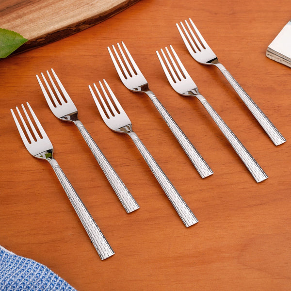 Embossed Stainless Steel Spoon And Fork Set Of 12