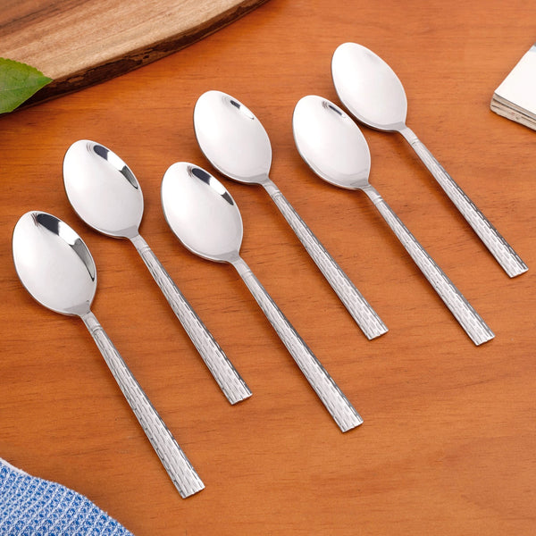 Embossed Stainless Steel Spoon And Fork Set Of 12