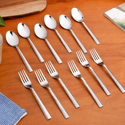 Embossed Stainless Steel Cutlery Set Of 12