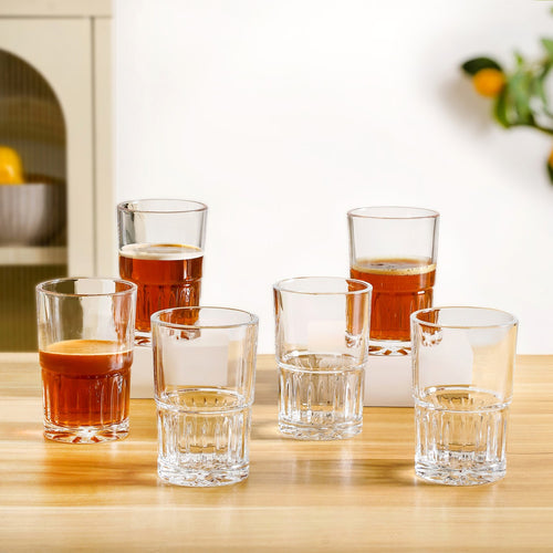 Embossed Tea Glass Set Of 6 190ml