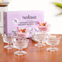 Embossed Thick Stem Dessert Bowls Set Of 6 120ml