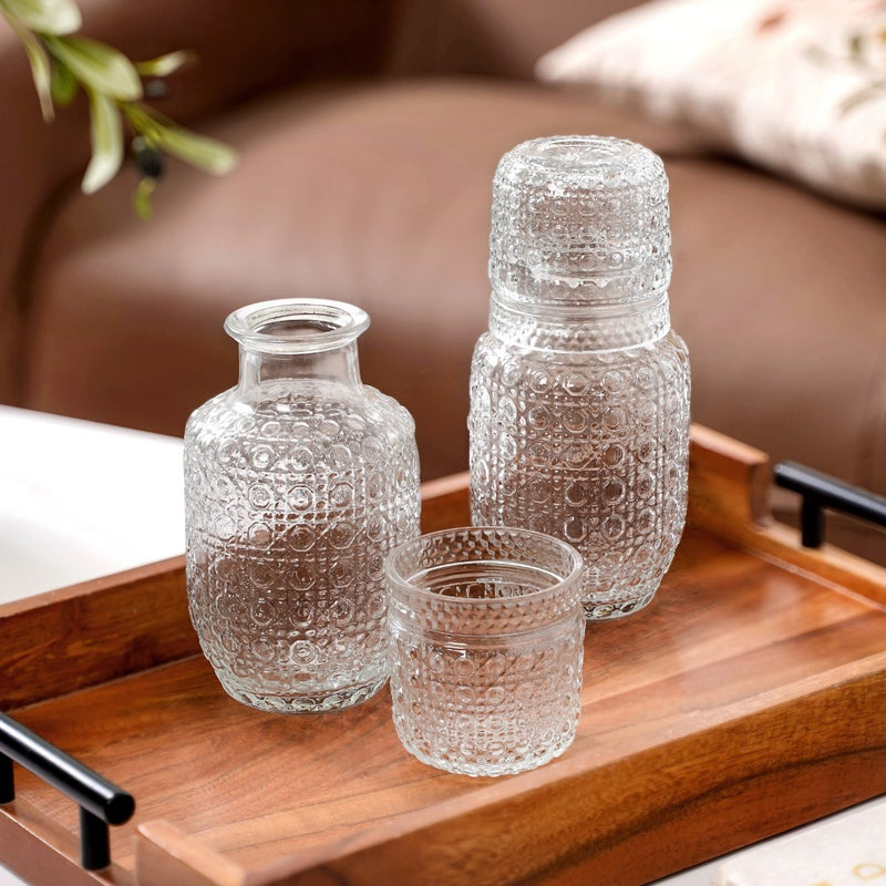 Embossed Bedside Carafe Set Of 2
