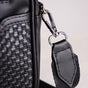 Embossed Solid Black Crossbody Bag