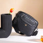 Embossed Solid Black Crossbody Bag