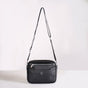 Embossed Solid Black Crossbody Bag