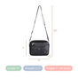 Embossed Solid Black Crossbody Bag