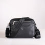 Embossed Solid Black Crossbody Bag