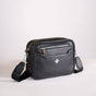 Embossed Solid Black Crossbody Bag