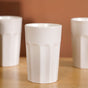 Embossed Cannoli Cream Ceramic Tumbler Set Of 4
