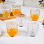 Embossed Drinking Tumblers Set Of 6 260ml