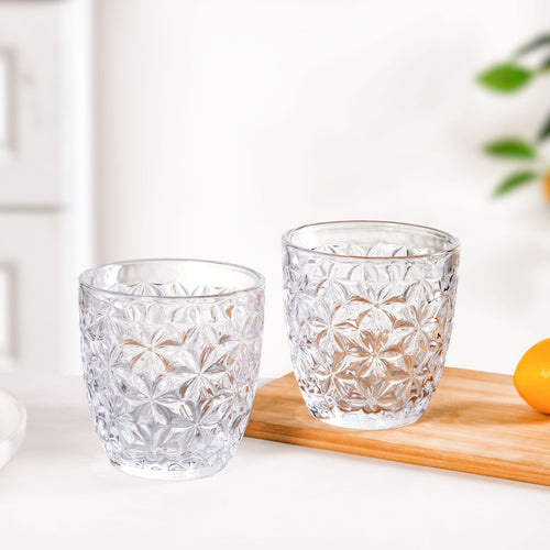 Embossed Drinking Tumblers Set Of 6 260ml