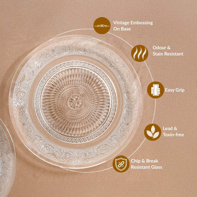 EmbEmbossed Dinner Plate Set Of 6 25cmossed Dinner Plate Set Of 6 25cm