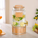 Embossed Glass Beverage Dispenser With Stand 7500ml