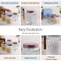 Embossed Kitchen Storage Container With Lids Set Of 4 1300ml