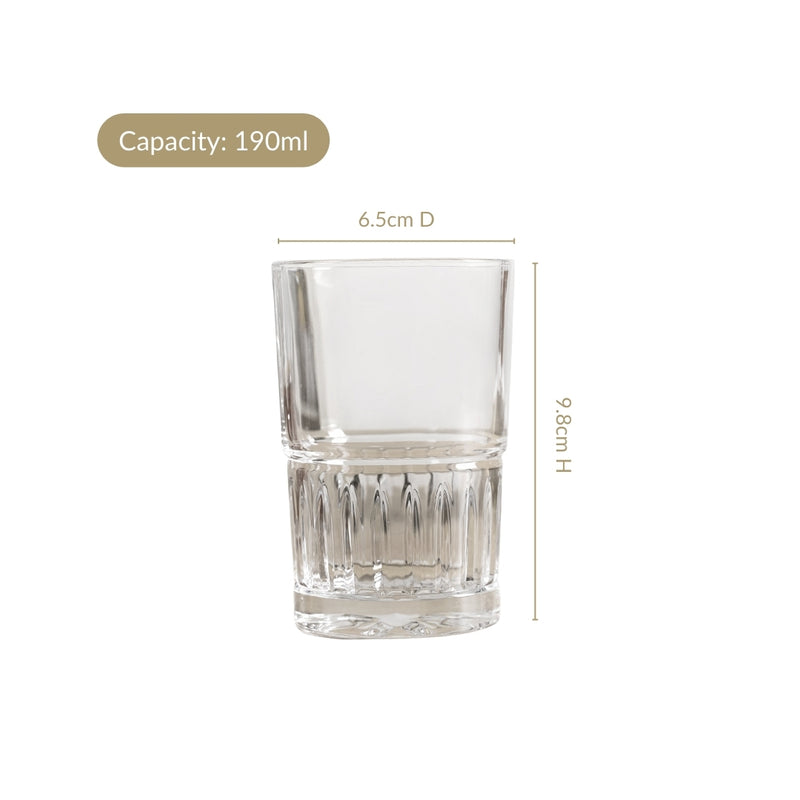 Embossed Tea Glass Set Of 6 190ml