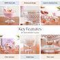 Embossed Thick Stem Dessert Bowls Set Of 6 120ml