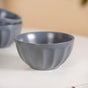 Embossed Grey Ceramic Bowl Set Of 4 580ml