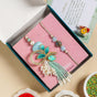 Embroidered Aqua Rakhi And Lumba Gift Set