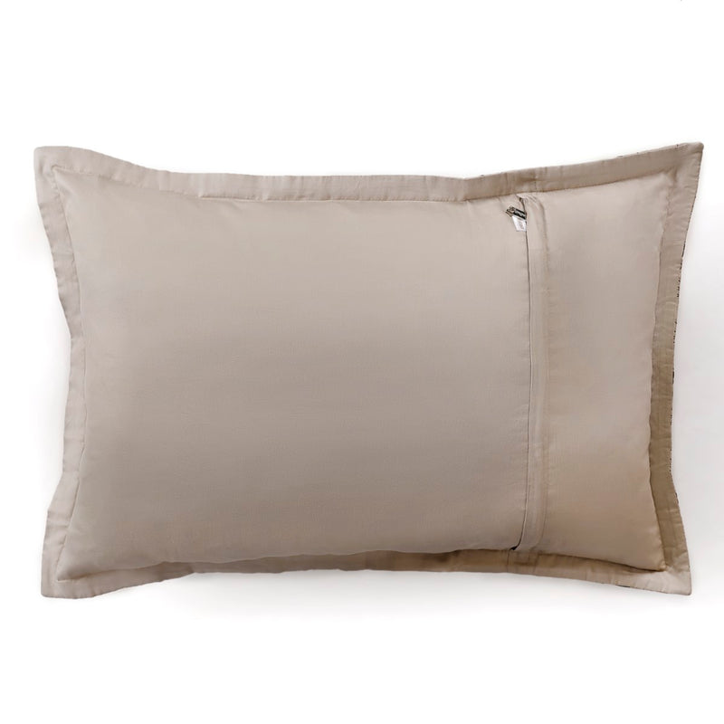 Embroidered King Size Bed Cover Beige