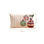 Embroidered Christmas Ornament Cotton Cushion Cover 50x30cm