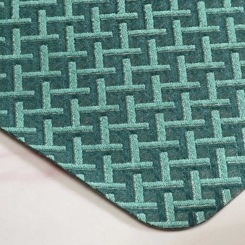 Emerald Green Wicker Pattern Tablemat Set Of 6